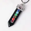 Comércio Transfronteiriço Cristal Natural Cristal Colorido Pedra de Yoga Pingente de Espada Pedra Original Polida Pingente de Colar de Espada