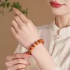 Pulsera de Ciprés de Acantilado Estilo Montaña Putuo, Madera Natural Envejecida, Pulsera de Jade Hetian, Atracción Turística al por Mayor