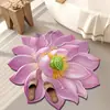 Alfombra de Dormitorio con Forma Especial de Loto Estéreo 3D Felpudo de Baño Terciopelo de Cristal Alfombrilla Absorbente Antideslizante para Lavabo de Baño