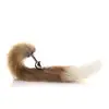 40cm cola de perro marrón bicolor sexy felpa pasador oreja cosplay metal tapón anal expansión