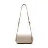 Bolsa Feminina Pequena de Couro Genuíno Estilo Fragrância Versátil para o Dia a Dia Bolsa Tecida de Axila Moda Novo Estilo Bolsa Transversal Pequena Quadrada Bolsa de Ombro Único Casual Feminina