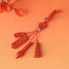 Llavero de Arena Roja de Alto Contenido, Colgante para Bolso de Cinabrio Natural Genuino, Amuleto de Nube Auspiciosa, Adorno, Venta Directa del Fabricante