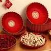 Plato de Frutas para Boda, Plato de Dulces para Boda, Mesa de Café para Sala de Estar de Boda, Plato Rojo Especial para Boda, Plato de Frutas Secas de Celebridad de Internet para Hogar de Compromiso