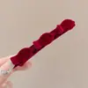 Lazo Rojo Terciopelo Navidad y Año Nuevo Pasador Pequeño para Mujeres Festivo de Año Nuevo Flequillo Clip Lateral Lindo Pasador para Niños