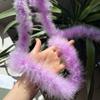 Tira de plumas planas de color directo de fábrica Tira de lana de pavo materiales de decoración manualidades regalo de Navidad DIY
