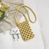 Bolso Tejido Calado de Nicho, Bolso Cruzado de un Solo Hombro para Teléfono Móvil para Mujer, Nuevo Bolso Casual Ligero de Moda 2026 para Compras y Vacaciones