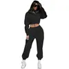 Conjunto de Sudadera de Forro Polar Estilo Europeo y Americano 2025 para Mujer, Aliexpress Wish Talla Grande con Capucha de Manga Larga Conjunto Casual Deportivo de Dos Piezas para Mujer