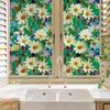 Xc9077 Laser Fresco Flor Branca Pequena Folha Verde Decoração de Porta e Janela de Vidro para Casa Adesivo Eletrostático Exportação Atacado Sem Cola