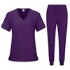Uniforme de Enfermera Personalizado Tela de Poliéster Microelástica Estampado Ropa de Lavado de Manos para Clínica Ropa Médica Traje de Cirugía Pedir desde Una Pieza