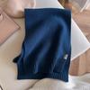 Bufanda de lana 100% de alta gama para mujer, invierno, gruesa, cálida, de alta calidad, sencilla, monocromática, tejida, versátil, para regalo