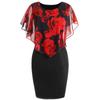 Aliexpress Amazon Nuevo Chal con Estampado de Rosas para Mujer Ajustado que Cubre la Cadera Talla Grande Vestido