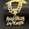 Reavhasta Lamuerte Ressurreição Pingente Letra Inglesa Colar Cubano Cheio de Diamantes Acessórios Masculinos Estilo Hip-Hop