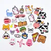 Série Combinada Autoadesiva Qiansheng Patches de Tecido Bordados Flor Gato Coelho Decoração de Roupas DIY Patches