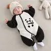 Pijama Entero de Peluche para Bebé Transfronterizo Primavera Otoño Invierno Ropa Exterior para Recién Nacido Espesado Cálido Ropa de Algodón para Bebé Gateo