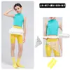 Roupas de Dança Infantil, Roupa de Treino de Dança Jazz para Meninas, Colete Verde, Roupa de Treino Corporal Yoga Dança Moderna Gola Alta