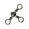 Accesorios para Pesca de Exterior Conector Giratorio con Agujero Pasante en Forma de Barril Suministros de Pesca Anillo de Tres Puntas para Línea Dividida Set al por Mayor