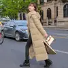 Abrigo Largo de Algodón Hasta la Rodilla para Mujer 2026 Invierno Nuevo Estilo Coreano de Moda Ajustado con Capucha Chaqueta de Algodón Engrosada