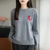 Suéter de Inverno Preguiçoso Quente Cartoon Pônei Jacquard Retrô Ano do Cavalo Solto Emagrecedor Macio Gola Redonda para Mulheres