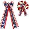 Decoración de Lazo del Día de la Independencia de Nuevo Producto Transfronterizo Arreglo Decorativo para Fiesta de Vacaciones Americanas Decoración Colgante de Estrella a Cuadros