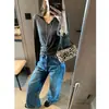 Mochie Rosto Liso Menina Coreana Fibra de Vinagre Tencel Mistura de Lã Gola Polo Casual Manga Longa Camisa Base MQ1953