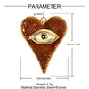Colgante de Acero Inoxidable con Forma de Corazón Europeo y Americano de Tamaño Grande con Goteo de Aceite, Pescado DIY para Mujer, Pendientes de Manzana Pera, Colgante de Joyería