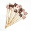 Brochetas Decorativas de Bambú Brochetas Desechables de Bambú Brochetas de Cóctel de Fútbol de Madera Palillos Brochetas para Snacks y Frutas Paquete de 100