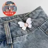 Fivela de Cintura de Pérola Fivela Sem Costura Removível Sem Pregos Acessórios de Cinto Decorativos Borboleta Jeans Artefato de Apertar a Cintura