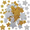Pegatina de esponja con polvo de oro EVA navideña para decoración interior infantil, pegatina de estrella con pegamento, estrella de cinco puntas dorada y plateada