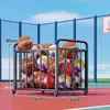 Estante de almacenamiento para baloncesto, almacenamiento multifuncional para el hogar para colchonetas de yoga y equipo deportivo, organizador móvil de equipo deportivo para gimnasios