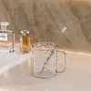 Copo para Escova de Dentes com Padrão Glacier de Alto Padrão, Copo para Enxaguante Bucal, Copo Transparente, Design de Ondas de Água, Alto Valor Estético
