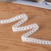 Suministro de fábrica 1.3cm cinturón tejido blanco negro doble ojal cuerda microelástica cinturón banda elástica decorativa para ropa