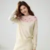 Suéter Jacquard Macio de Caxemira Vintage para Mulheres, 26 Novos Estilos, Chique Casual, Top de Tricô de Alta Qualidade para Camadas