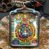 Nuevo collar colgante caja gawu thangka de oro laminado Sichuan-Tíbet mantra de seis palabras colgante caja thangka Tíbet venta al por mayor colgante