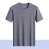 Camiseta de manga corta de seda de hielo para hombre verano ropa de secado rápido deportes al aire libre ocio camiseta de color sólido para hombre fabricantes venta al por mayor