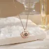 Colar Coroa Projeção 100 Tipos de Linguagem Eu Te Amo Venda Quente Transfronteiriça Colar Simples de Pétalas Pingente Personalizado com Foto Feminino