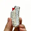 Isqueiro de pederneira descartável Bic J5 com capa protetora de concha metálica em relevo, mini, à prova de explosão, textura de alta qualidade