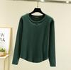 Outono e Inverno estilo coreano das mulheres slim em torno do pescoço assentamento camisa de veludo quente T-shirt versátil velo forrado top engrossado plus size