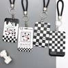 Bonita funda deslizante para tarjeta de comida con diseño de panda de dibujos animados para estudiantes, para autobús, IC, metro, tarjeta de identificación, funda protectora con cordón, venta al por mayor en stock