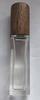 Botella de Vidrio Cuadrada Transparente Oro Rosa con Tapa de Madera, Rodillo de 10ml, Botella para Aceite Esencial, Botella de Perfume, Sub-Botella