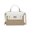 Bolso de Mujer Transfronterizo 2025 Nueva Moda Estilo Baidu Bolso de Mano Bolso de Paja Textura Moderna Casual Color en Contraste Bolso Bandolera
