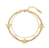 Pulseira de aço titânio estilo popular ins moda versátil coração borboleta estrela geométrica aço inoxidável joia de mão