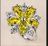 Joyería transfronteriza moda personalidad cobre incrustado circón anillo de flor Europa y Estados Unidos accesorios de moda creativos al por mayor