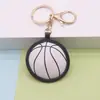 Llaveros creativos de cuero PU multicolor para baloncesto, fútbol, béisbol, tenis, colgantes de llave deportivos al por mayor
