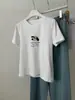 Nuevo para principios de otoño, camiseta básica versátil de cuello redondo para mujer, estilo coreano juvenil, estampado de cachorro de dibujos animados, algodón de Xinjiang, manga corta cepillada