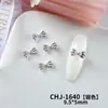 Laço de Fita de Liga Ultra Brilhante Estilo Francês Dourado e Prateado Gravata Borboleta Materiais para Nail Art Acessórios DIY Feitos à Mão