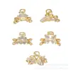 Presilha de Cabelo Tubarão Estilo Chanel com um Design Elegante e Cool de Espiga de Trigo, Presilha de Cabelo Borboleta de Pérola Estilo Hanfu com Garra de Alta Qualidade