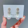 Brilho Floco de Neve de Diamante Pérola Brincos Femininos 2025 Novos Tendência Exagerados Outono e Inverno Luz de Luxo Alto Padrão Mais Fáceis de Combinar Brincos