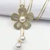Cadena Larga para Suéter, Lujo Accesible y Accesorios de Collar de Perlas de Alta Gama, Elegante a la Moda, Colgantes de Joyería de Nicho Versátiles para Otoño e Invierno