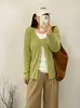 Cárdigan de punto de dos piezas de imitación para mujer talla grande, cuello en V, otoño 2026, top casual suelto versátil para mujeres talla grande