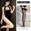 Lingerie sexy cheongsam escuro sedutor com cadarço sexy decote baixo fenda alta com cadarço vazado elegante camisola